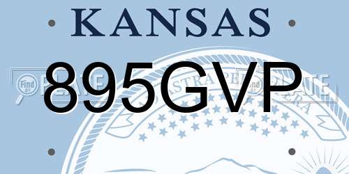 895GVP Kansas License Plate