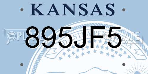895JF5 Kansas License Plate