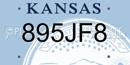 895JF8 Kansas License Plate