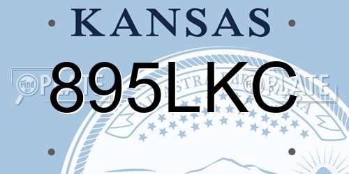 895LKC Kansas License Plate