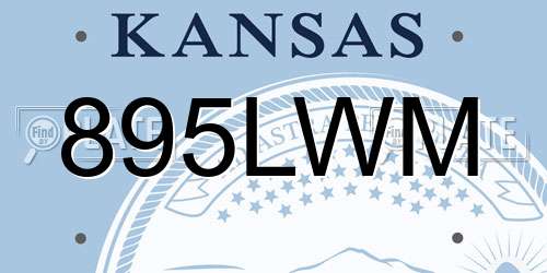895LWM Kansas License Plate