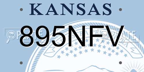 895NFV Kansas License Plate