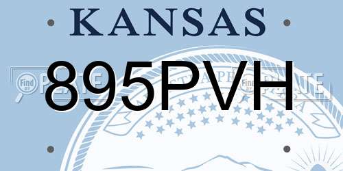 895PVH Kansas License Plate