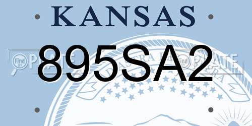 895SA2 Kansas License Plate