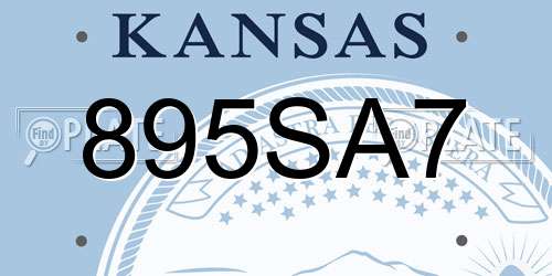 895SA7 Kansas License Plate