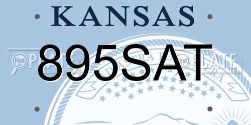 895SAT Kansas License Plate