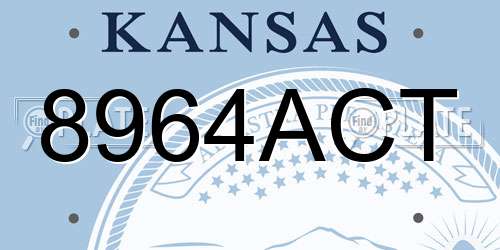 8964ACT Kansas License Plate