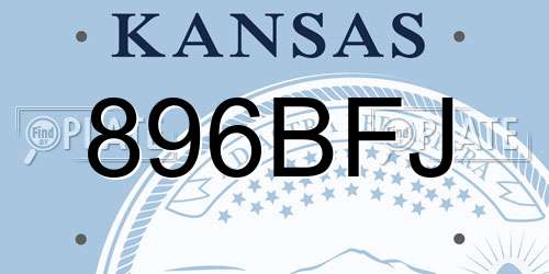 896BFJ Kansas License Plate
