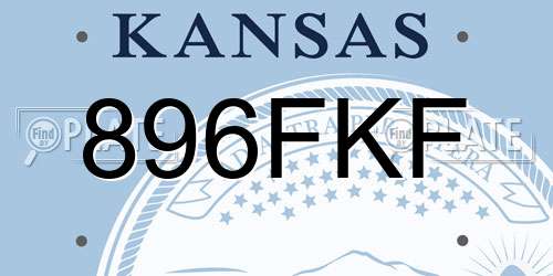 896FKF Kansas License Plate