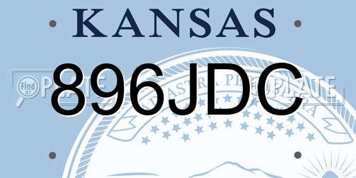 896JDC Kansas License Plate