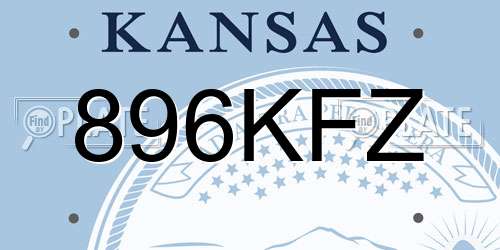 896KFZ Kansas License Plate