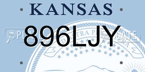 896LJY Kansas License Plate