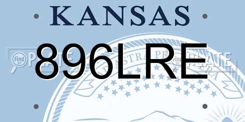 896LRE Kansas License Plate