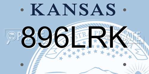 896LRK Kansas License Plate