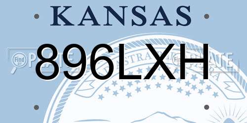 896LXH Kansas License Plate