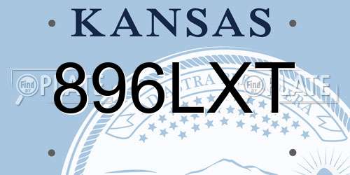 896LXT Kansas License Plate