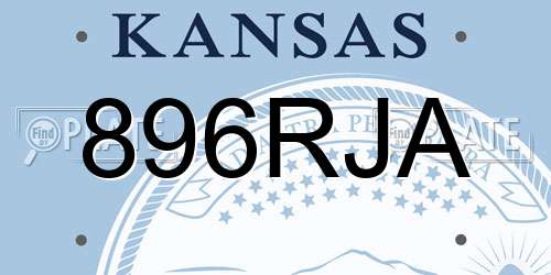 896RJA Kansas License Plate