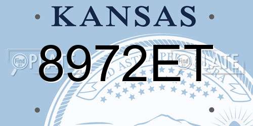 8972ET Kansas License Plate