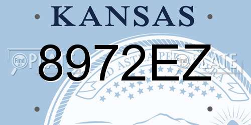 8972EZ Kansas License Plate
