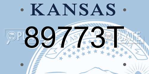 89773T Kansas License Plate
