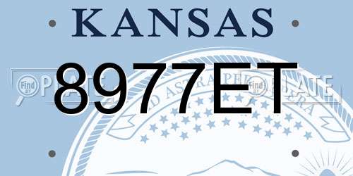 8977ET Kansas License Plate