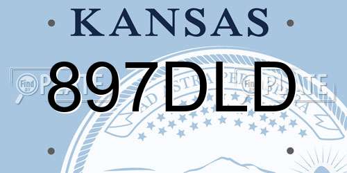 897DLD Kansas License Plate