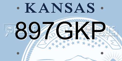 897GKP Kansas License Plate