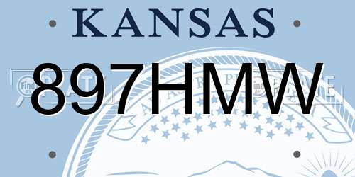 897HMW Kansas License Plate