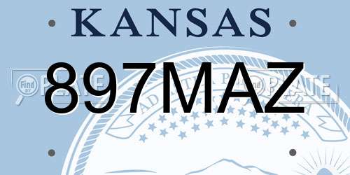 897MAZ Kansas License Plate