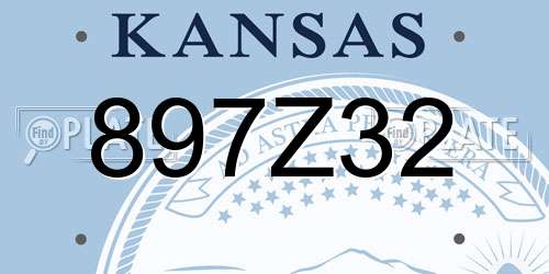 897Z32 Kansas License Plate