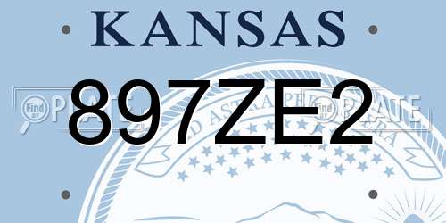897ZE2 Kansas License Plate