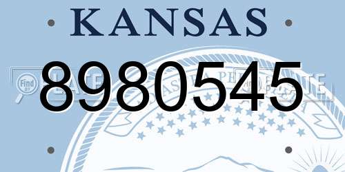 8980545 Kansas License Plate