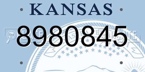 8980845 Kansas License Plate