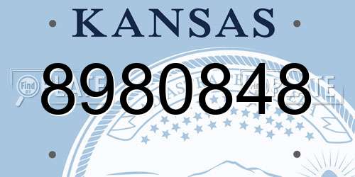 8980848 Kansas License Plate