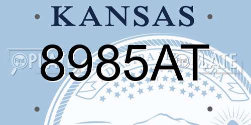 8985AT Kansas License Plate