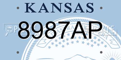 8987AP Kansas License Plate