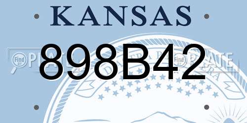 898B42 Kansas License Plate