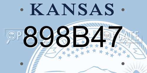 898B47 Kansas License Plate