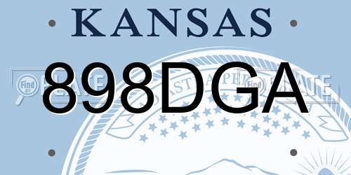 898DGA Kansas License Plate