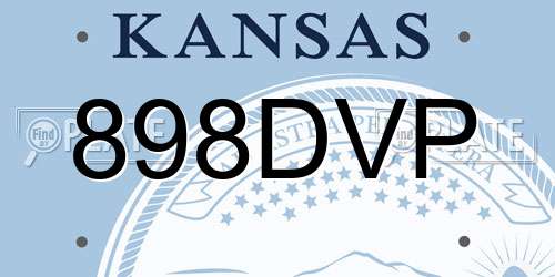 898DVP Kansas License Plate