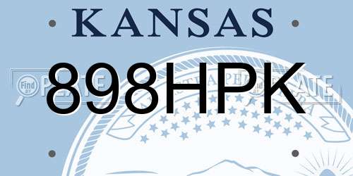 898HPK Kansas License Plate