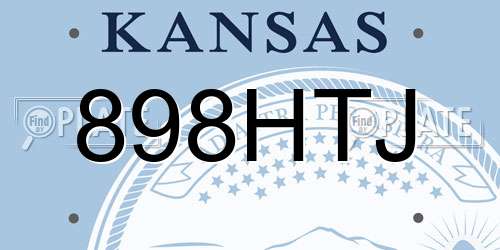 898HTJ Kansas License Plate