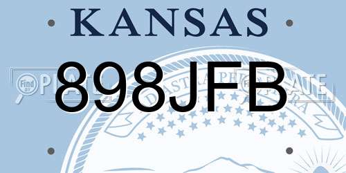 898JFB Kansas License Plate