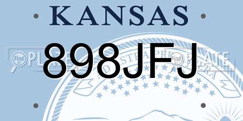 898JFJ Kansas License Plate
