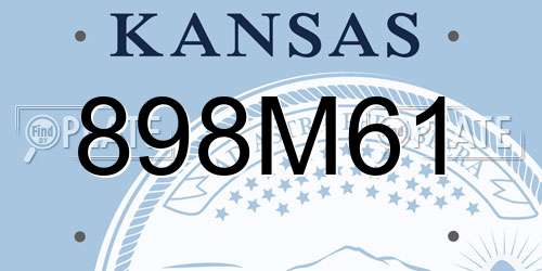 898M61 Kansas License Plate