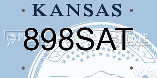 898SAT Kansas License Plate