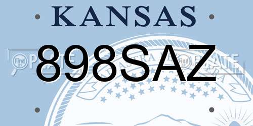 898SAZ Kansas License Plate