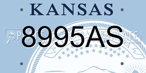 8995AS Kansas License Plate