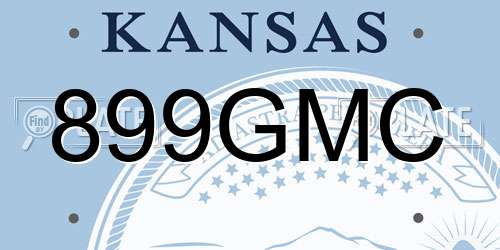 899GMC Kansas License Plate