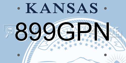 899GPN Kansas License Plate